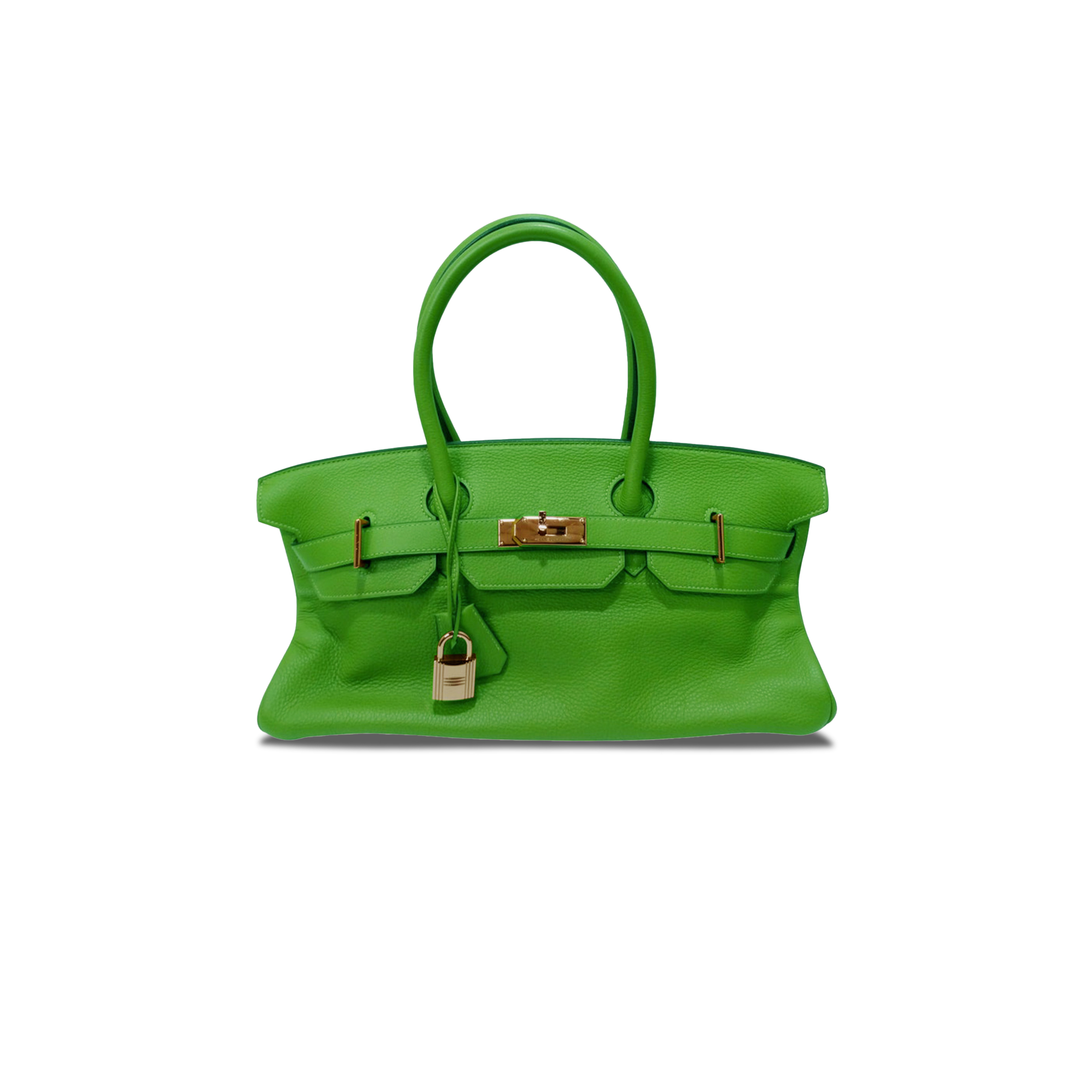 HERMES MASTER SHOULDER BIRKIN 42 TOGO LEATHER BAMBOO GREEN GOLD BUCKLE BAG 78603232 (42*21*16cm)